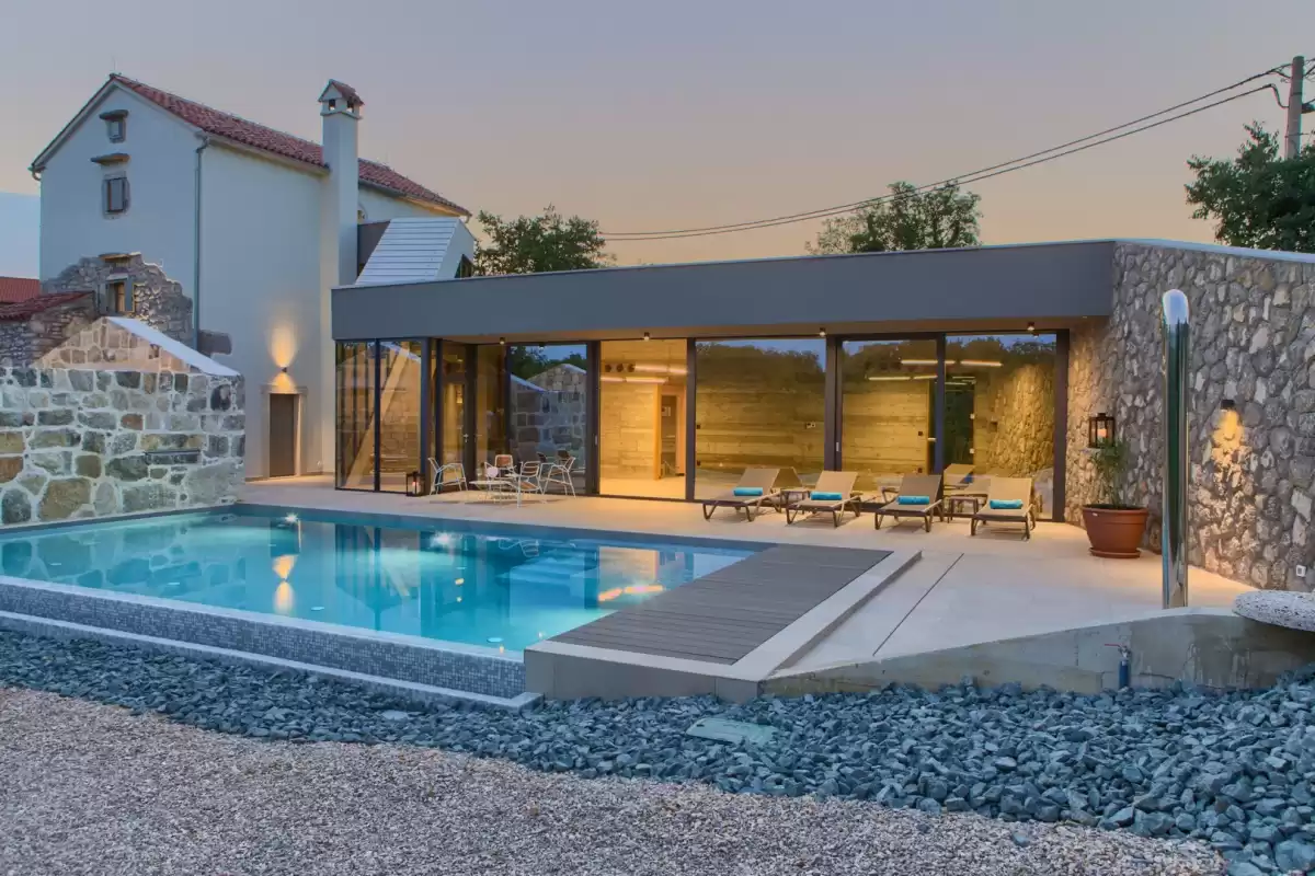 Luxry Villas in Croatia with pool for large group, near the beach.  It is wearth to travel to this location. This Villa offers you sleeps near town, best views on your holidays.
