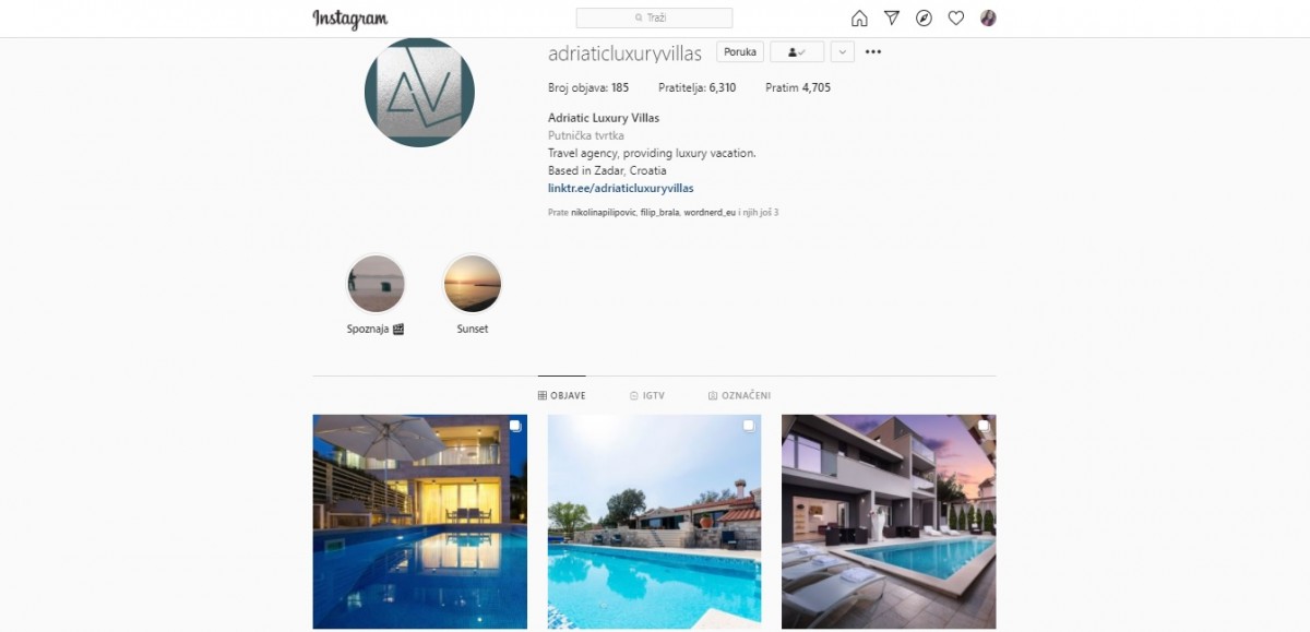 Social Media Proof - Adriatic Luxury Villas
