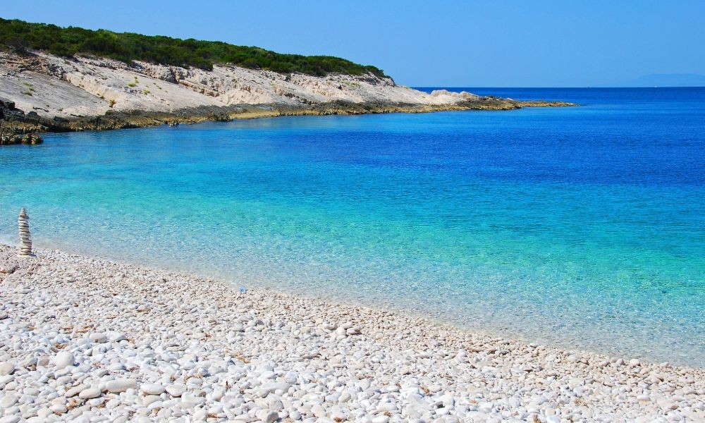 Proizd Island  Korčula - Sakarun beach Dugi Otok Island - Kroatien bietet die schönsten Strände und hotels für den Urlaub auf den Inseln im Süden. In der Nähe sind auch FKK Sanstrand.