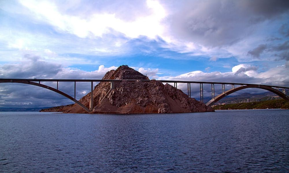 View on the Krk Bridge from Voz - Adriatic Luxury Villas