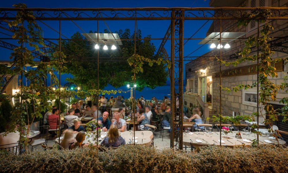 Restaurant Taverna Riva at Night on Island Brač - Adriatic Luxury Villas